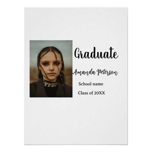 卒業式クラシック追加フォトネームclass year schooo ポスター (正面)