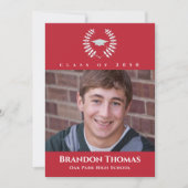 卒業式クラシック（鳥）ショウジョウコウカンチョウ赤Laureate 招待状 (正面)