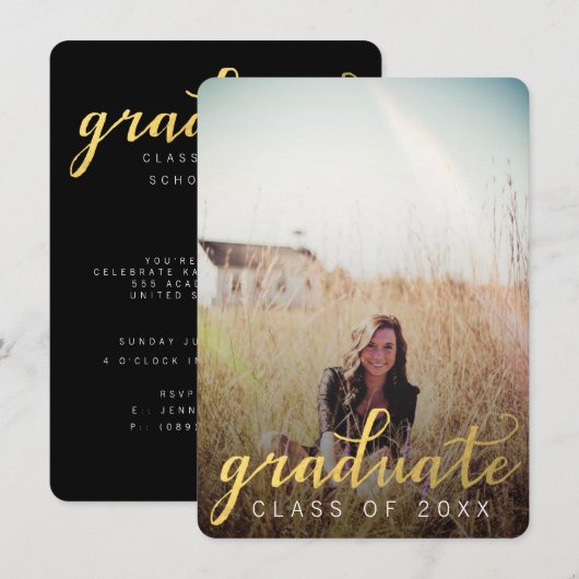 卒業式クラス写真招待状 招待状 (正面/裏面)