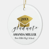 卒業式クリスマスオーナメントの背中の写真 セラミックオーナメント (左)