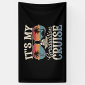 卒業式クルーズの修学旅行船レトロ 横断幕 (縦)