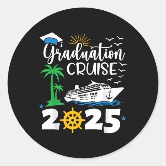 卒業式クルーズ2025年ハワイビーチ夏 ラウンドシール (正面)