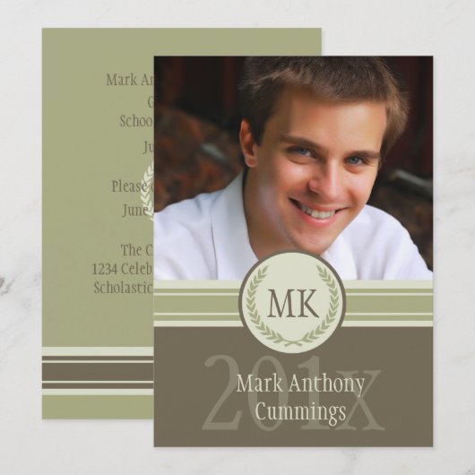 卒業式クレスト招待状 招待状 (正面/裏面)