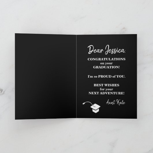 卒業式グリーティングカード。お前がやったタイポグラフィ カード (内部)