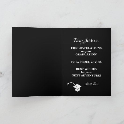 卒業式グリーティングカード。お前がやったタイポグラフィ カード (内部)