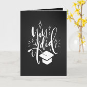 卒業式グリーティングカード。お前がやったタイポグラフィ カード (黄色い花)