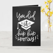 卒業式グリーティングカード。やったなタイポグラフィCa カード (黄色い花)