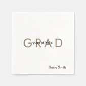 卒業式コンテンポラリーパーソナライズされた紙ナプキン スタンダードカクテルナプキン (正面)