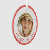 卒業式コーラルピンクシニアー写真記念 オーナメント (正面)