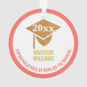 卒業式コーラルピンクシニアー写真記念 オーナメント (裏面)