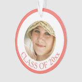 卒業式コーラルピンクシニアー写真記念 オーナメント (正面)