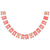 卒業式コーラルピンク金ゴールドカスタム学年 バンティングフラッグ (全)