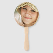 卒業式コーラルピンク金ゴールド写真おめでとう ハンドファン (裏面)