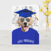 卒業式ゴールデンレトリバーtシャツカード カード (黄色い花)