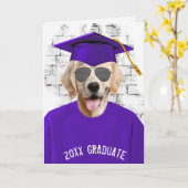 卒業式ゴールデンレトリバーtシャツカード カード (黄色い花)