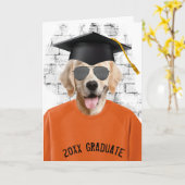 卒業式ゴールデンレトリバーtシャツ カード (黄色い花)