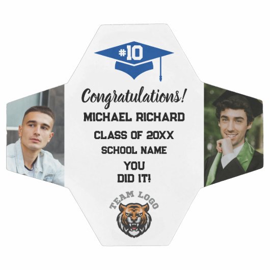 卒業式サッカーカスタムの写真と名前キープサケ サッカーボール (フラット)