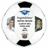 卒業式サッカーカスタムの写真と名前キープサケ サッカーボール (正面)