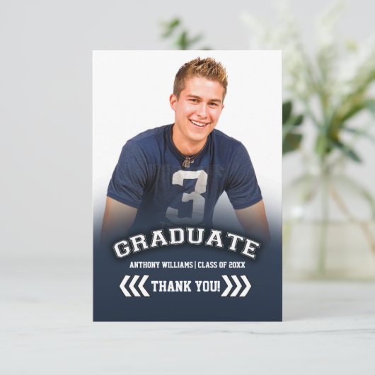 卒業式サンキューカスタムフラットフォトカード 招待状 (スタンド正面)