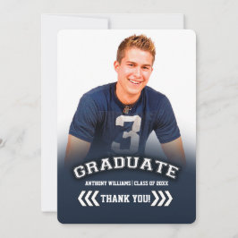 卒業式サンキューカスタムフラットフォトカード 招待状