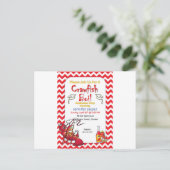 卒業式ザリガニ煮沸パーティの招待状 インビテーションポストカード (スタンド正面)