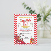 卒業式ザリガニ煮沸パーティの招待状 インビテーションポストカード (スタンド正面)