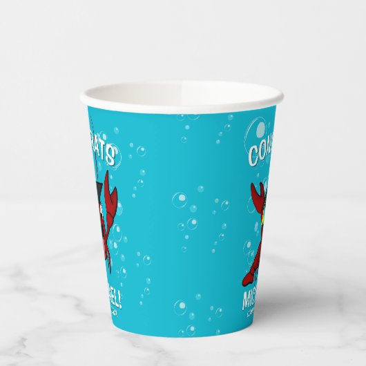 卒業式ザリガニ煮沸ロブスターかわいい魚介類 紙コップ (左)