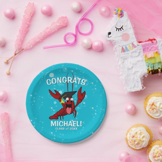 卒業式ザリガニ煮沸ロブスター魚介類パーティー ペーパープレート (パーティー)