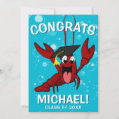 卒業式ザリガニ煮沸ロブスター魚介類パーティー 招待状 (正面)