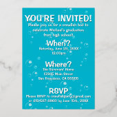 卒業式ザリガニ煮沸ロブスター魚介類パーティー 箔招待状 (裏面)