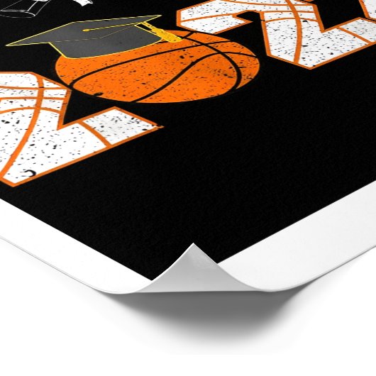 卒業式シニアバスケットボール選手のポスター ポスター (角)