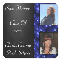 卒業式シャルボード2枚の写真ブルーガラスバブル