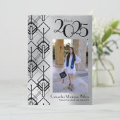 卒業式シルバーアールデコブラックアナウンス 招待状 (スタンド正面)