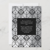 卒業式シルバーアールデコブラックアナウンス 招待状 (裏面)