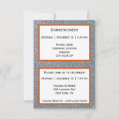 卒業式シルバースパークルオレンジ 案内状 (裏面)