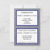 卒業式シルバースパークルネイビーブルー 案内状 (裏面)