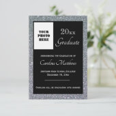 卒業式シルバースパークルブラック 案内状 (スタンド正面)