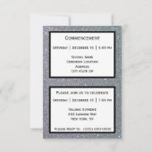 卒業式シルバースパークルブラック 案内状 (裏面)