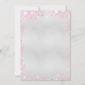卒業式シルバーピンクグリッター モダン 招待状 (裏面)