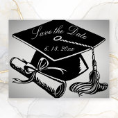 卒業式シルバーブラックキャップ卒業証書 案内状