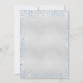 卒業式シルバーライトブルーグリッター贅沢 招待状 (裏面)