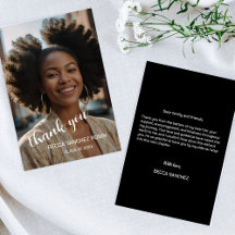 卒業式シンプルスクリプトサンキューカード