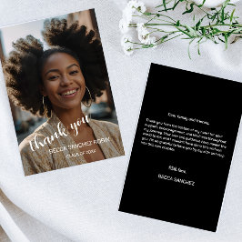 卒業式シンプルスクリプトサンキューカード サンキューカード