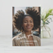 卒業式シンプルスクリプトサンキューカード サンキューカード (スタンド正面)