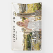 卒業式シンプルパーティのサインカスタム写真 横断幕 (縦)