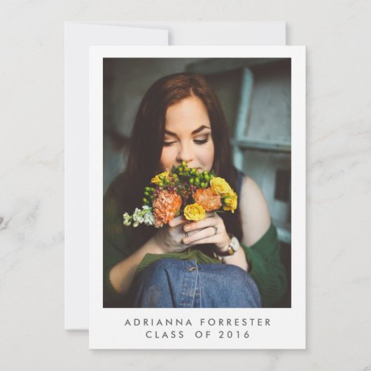 卒業式シンプルパーティの写真 招待状 (正面)