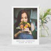 卒業式シンプルパーティの写真 招待状 (スタンド正面)