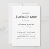 卒業式シンプルパーティの写真 招待状 (裏面)