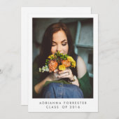 卒業式シンプルパーティの写真 招待状 (正面/裏面)