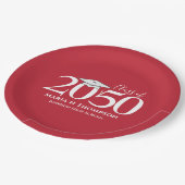 卒業式シンプルミニマモダンリストモルタルボード ペーパープレート (アングル)